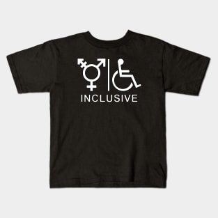 Gender Neutral and Whelchair Inclusive Bathroom Sign Kids T-Shirt